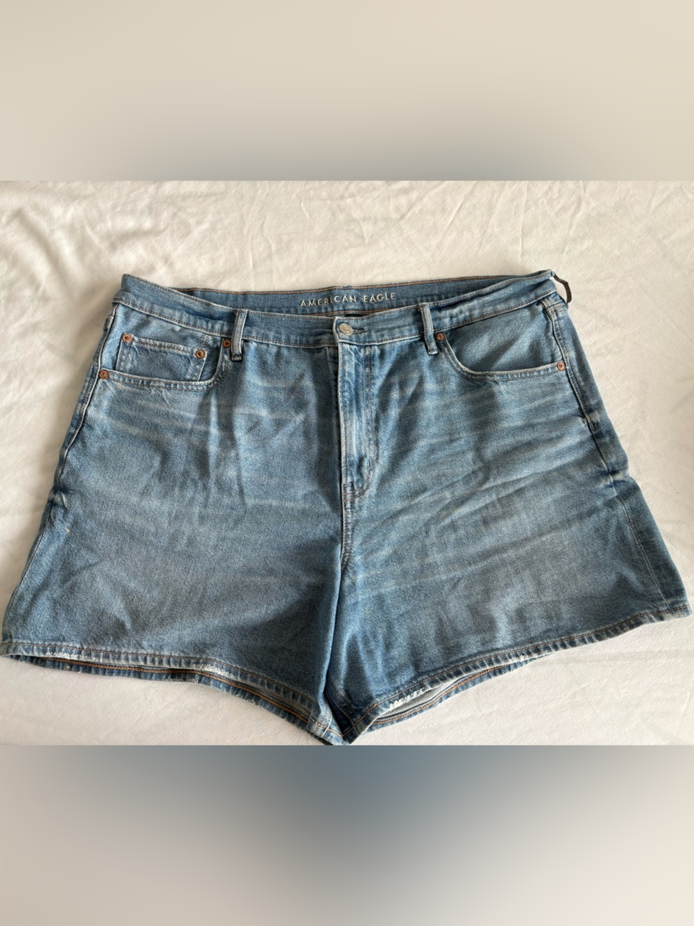 American Eagle Outfitters Light Blue High-Rise Denim Shorts